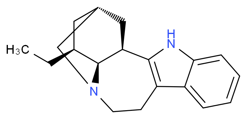 (1R,15R,17S,18S)-17-ethyl-3,13-diazapentacyclo[13.3.1.0<sup>2</sup>,<sup>1</sup><sup>0</sup>.0<sup>4</sup>,<sup>9</sup>.0<sup>1</sup><sup>3</sup>,<sup>1</sup><sup>8</sup>]nonadeca-2(10),4,6,8-tetraene_分子结构_CAS_481-87-8