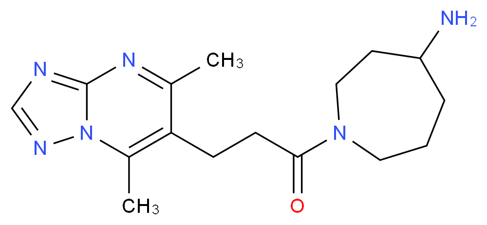 1-[3-(5,7-dimethyl[1,2,4]triazolo[1,5-a]pyrimidin-6-yl)propanoyl]-4-azepanamine_分子结构_CAS_)