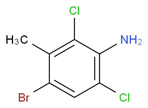 4-bromo-2,6-dichloro-3-methylaniline_分子结构_CAS_62406-68-2