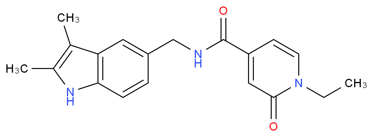N-[(2,3-dimethyl-1H-indol-5-yl)methyl]-1-ethyl-2-oxo-1,2-dihydropyridine-4-carboxamide_分子结构_CAS_)