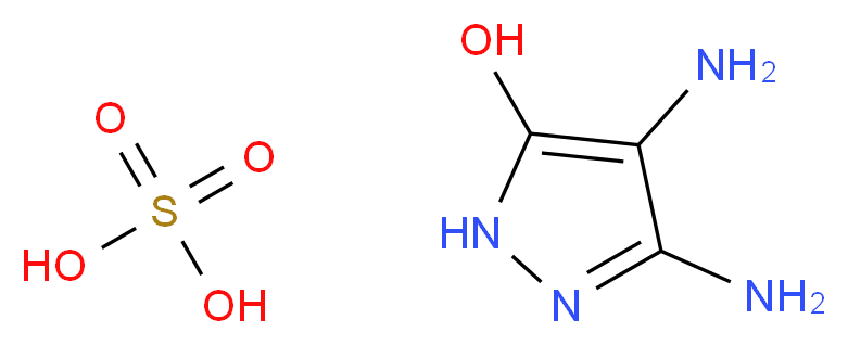 3,4-diamino-1H-pyrazol-5-ol; sulfuric acid_分子结构_CAS_52057-97-3