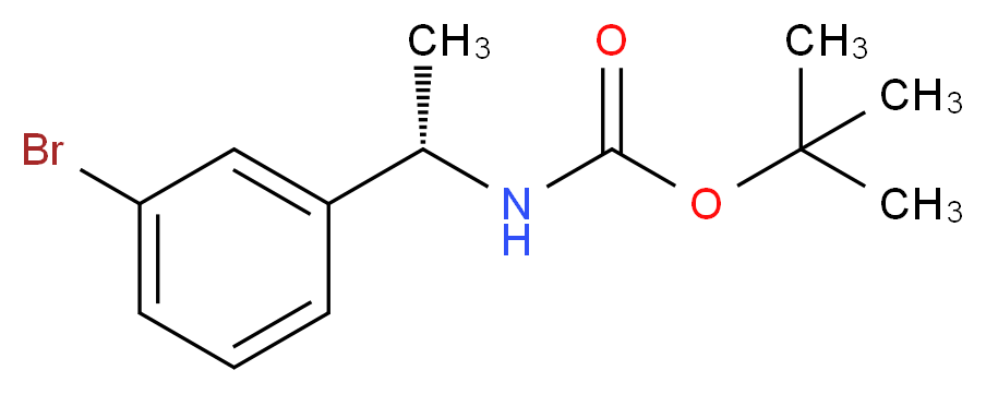 tert-butyl N-[(1S)-1-(3-bromophenyl)ethyl]carbamate_分子结构_CAS_477312-85-9