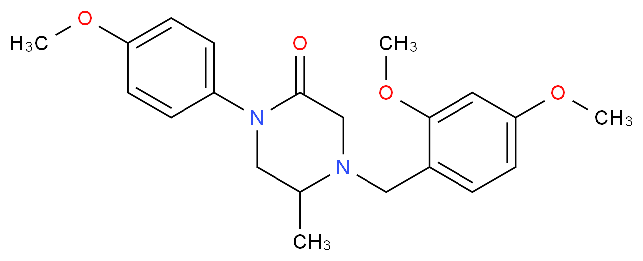 4-(2,4-dimethoxybenzyl)-1-(4-methoxyphenyl)-5-methyl-2-piperazinone_分子结构_CAS_)