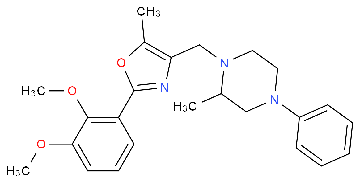 1-{[2-(2,3-dimethoxyphenyl)-5-methyl-1,3-oxazol-4-yl]methyl}-2-methyl-4-phenylpiperazine_分子结构_CAS_)