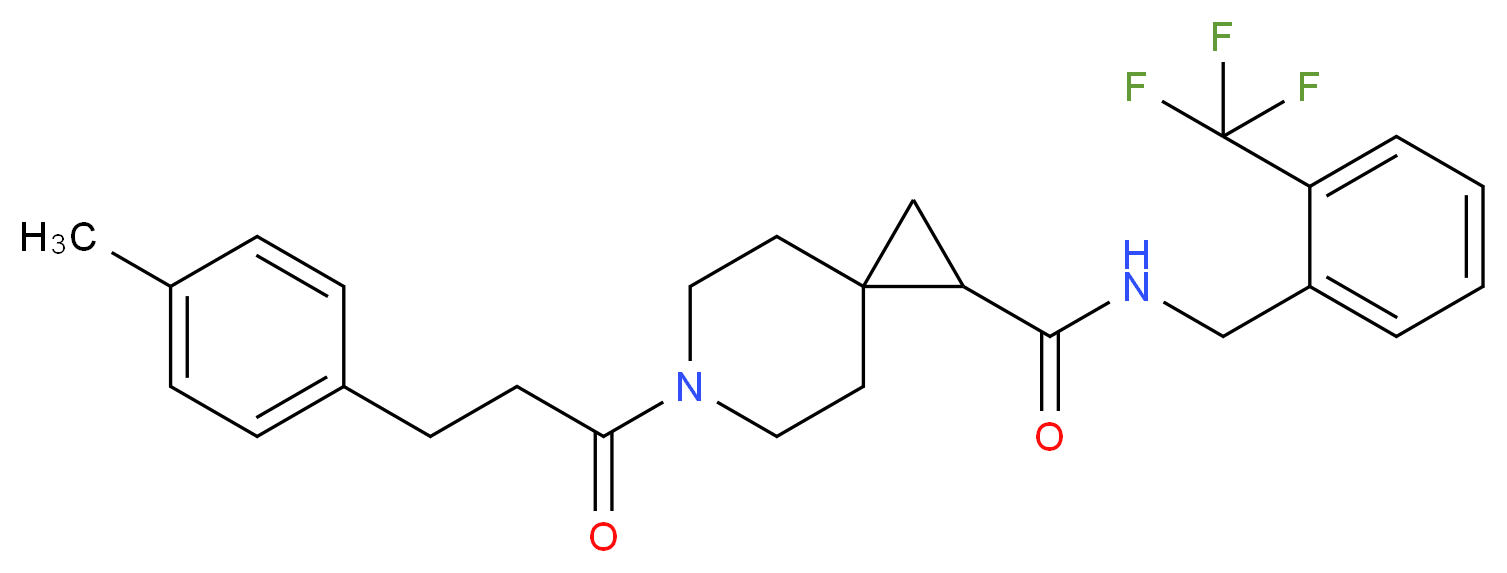 6-[3-(4-methylphenyl)propanoyl]-N-[2-(trifluoromethyl)benzyl]-6-azaspiro[2.5]octane-1-carboxamide_分子结构_CAS_)