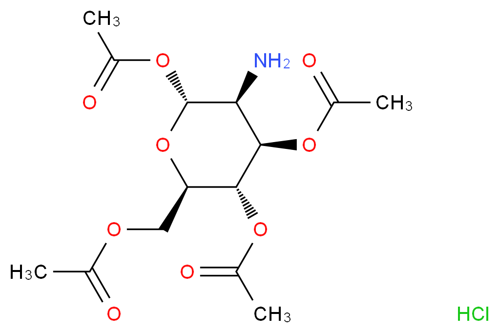 1,3,4,6-Tetra-O-acetyl-2-amino-2-deoxy-beta-D-glucopyranose hydrochloride 98%_分子结构_CAS_10034-20-5)