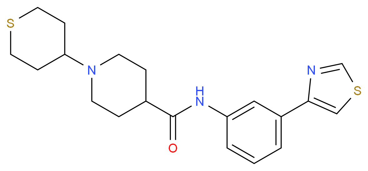 1-(tetrahydro-2H-thiopyran-4-yl)-N-[3-(1,3-thiazol-4-yl)phenyl]-4-piperidinecarboxamide_分子结构_CAS_)