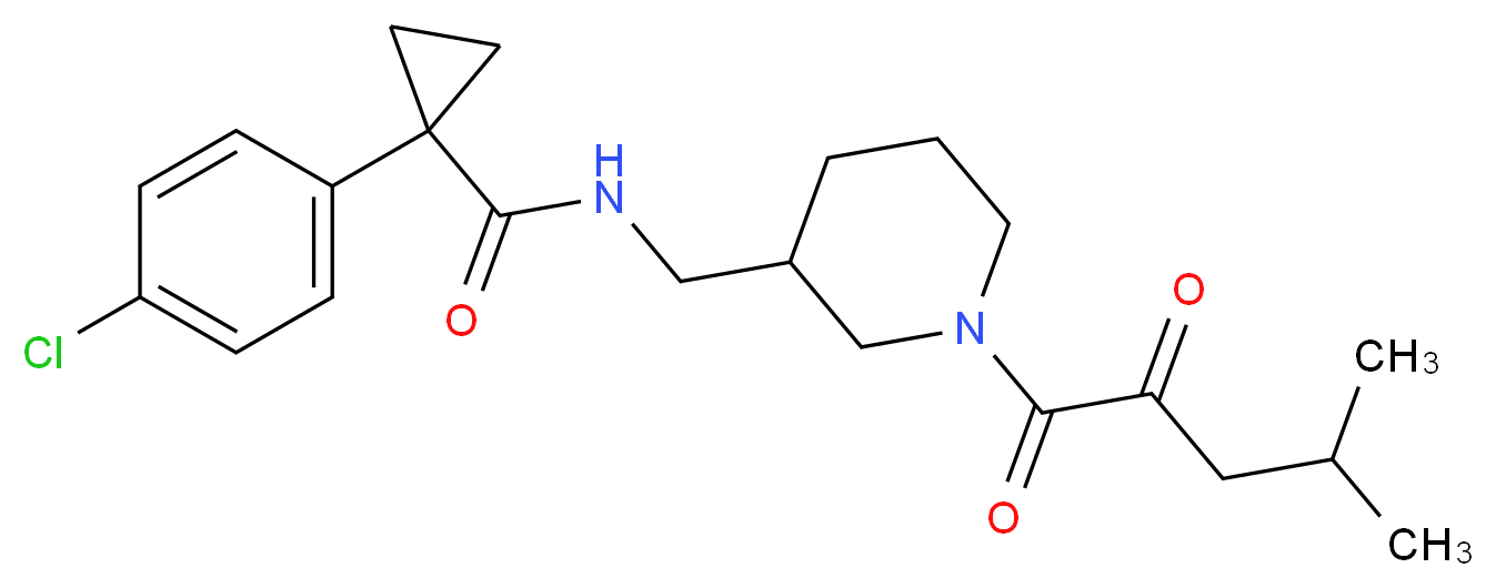 1-(4-chlorophenyl)-N-{[1-(4-methyl-2-oxopentanoyl)-3-piperidinyl]methyl}cyclopropanecarboxamide_分子结构_CAS_)