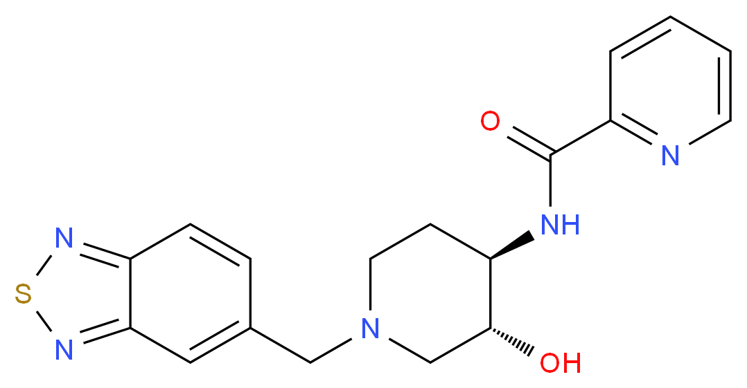 N-[(3R*,4R*)-1-(2,1,3-benzothiadiazol-5-ylmethyl)-3-hydroxypiperidin-4-yl]pyridine-2-carboxamide_分子结构_CAS_)
