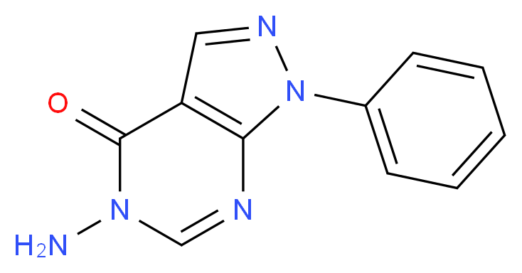 5-amino-1-phenyl-1H,4H,5H-pyrazolo[3,4-d]pyrimidin-4-one_分子结构_CAS_69923-95-1