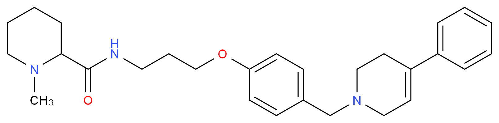 1-methyl-N-(3-{4-[(4-phenyl-3,6-dihydro-1(2H)-pyridinyl)methyl]phenoxy}propyl)-2-piperidinecarboxamide_分子结构_CAS_)
