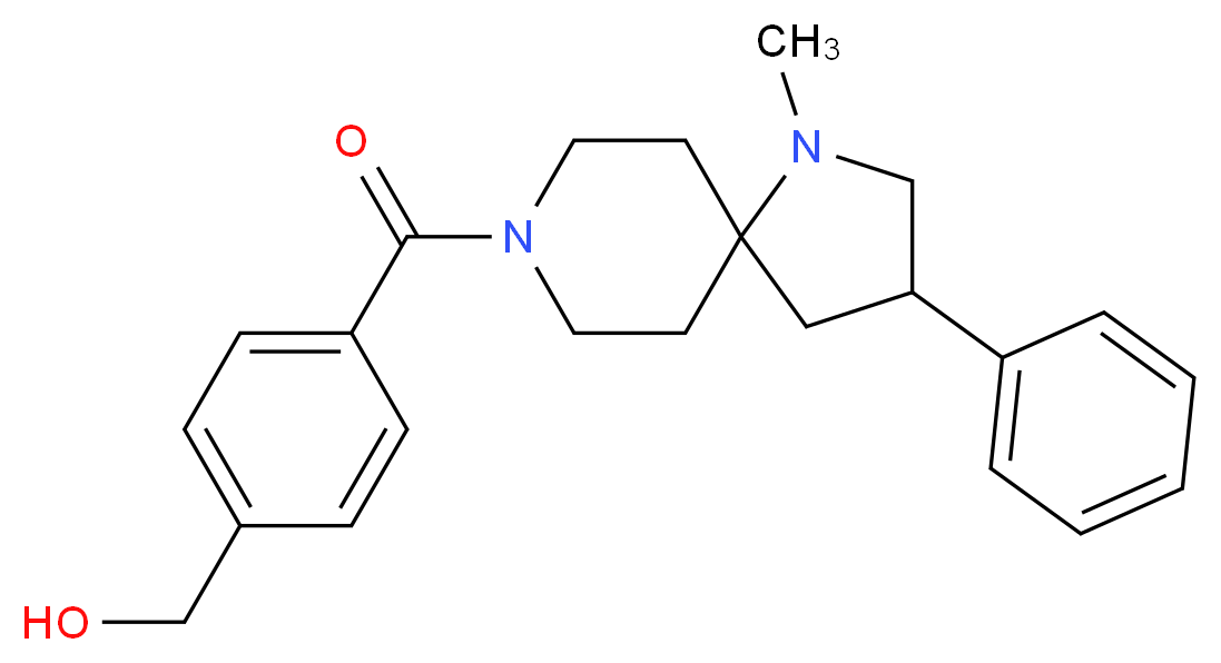 {4-[(1-methyl-3-phenyl-1,8-diazaspiro[4.5]dec-8-yl)carbonyl]phenyl}methanol_分子结构_CAS_)