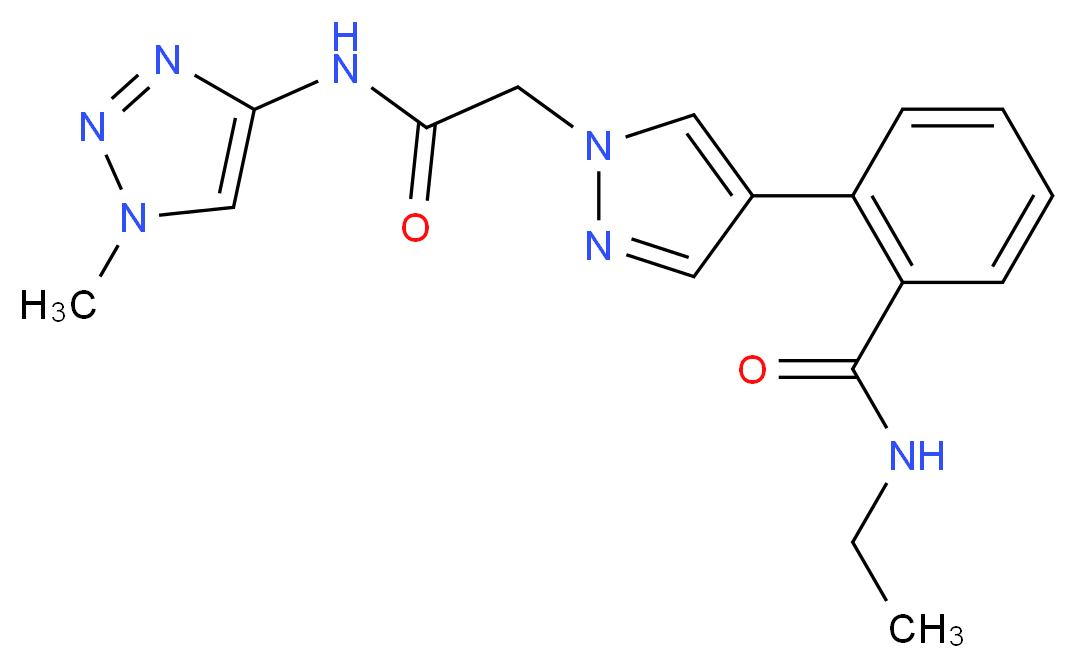 N-ethyl-2-(1-{2-[(1-methyl-1H-1,2,3-triazol-4-yl)amino]-2-oxoethyl}-1H-pyrazol-4-yl)benzamide_分子结构_CAS_)