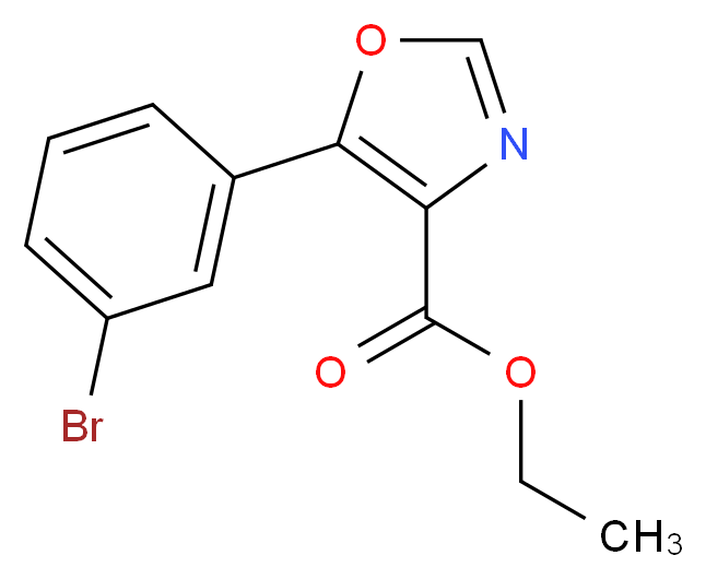 ethyl 5-(3-bromophenyl)-1,3-oxazole-4-carboxylate_分子结构_CAS_885274-09-9