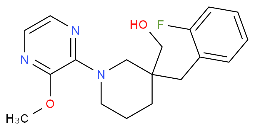 [3-(2-fluorobenzyl)-1-(3-methoxypyrazin-2-yl)piperidin-3-yl]methanol_分子结构_CAS_)