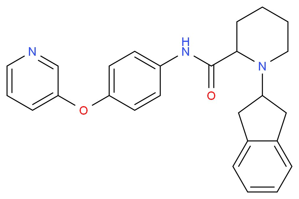 1-(2,3-dihydro-1H-inden-2-yl)-N-[4-(3-pyridinyloxy)phenyl]-2-piperidinecarboxamide_分子结构_CAS_)