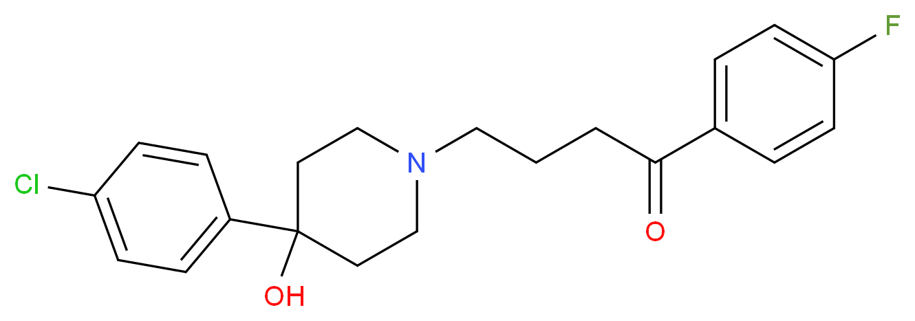 4-[4-(4-chlorophenyl)-4-hydroxypiperidin-1-yl]-1-(4-fluorophenyl)butan-1-one_分子结构_CAS_52-86-8