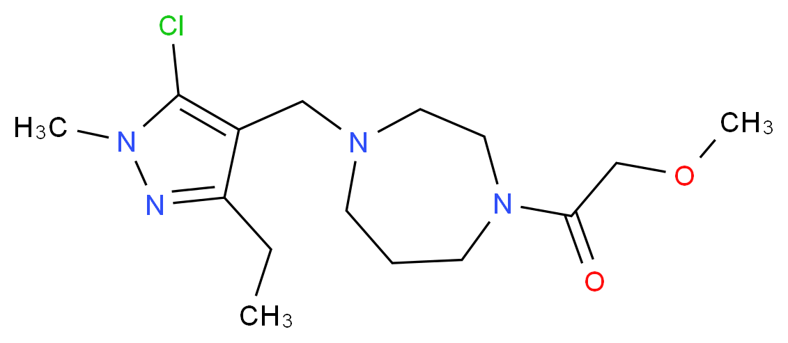 1-[(5-chloro-3-ethyl-1-methyl-1H-pyrazol-4-yl)methyl]-4-(methoxyacetyl)-1,4-diazepane_分子结构_CAS_)