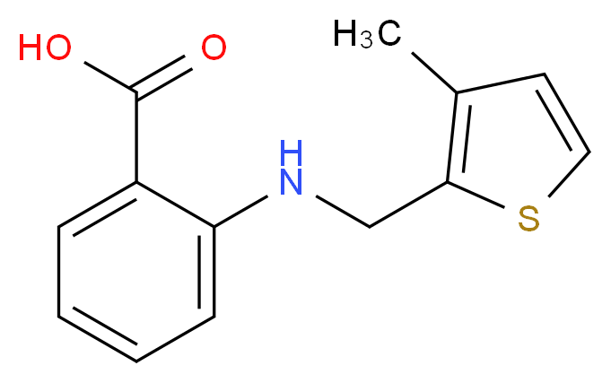 2-{[(3-methyl-2-thienyl)methyl]amino}benzoic acid_分子结构_CAS_881445-21-2)