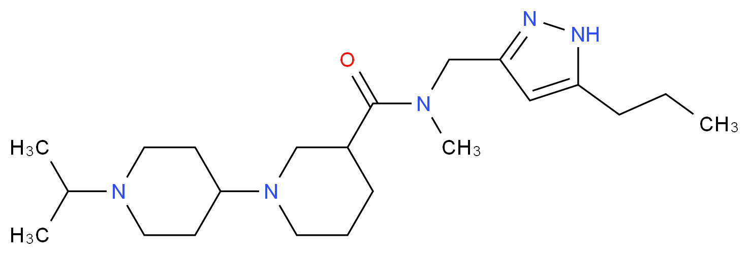 1'-isopropyl-N-methyl-N-[(5-propyl-1H-pyrazol-3-yl)methyl]-1,4'-bipiperidine-3-carboxamide_分子结构_CAS_)