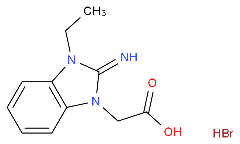 (3-Ethyl-2-imino-2,3-dihydrobenzoimidazol-1-yl)-acetic acid hydrobromide_分子结构_CAS_)