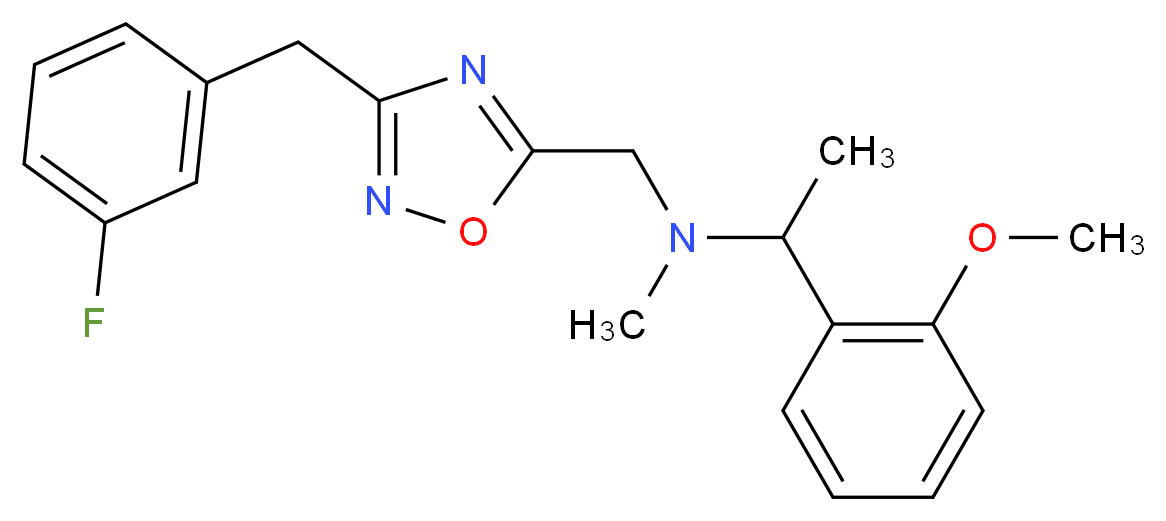 N-{[3-(3-fluorobenzyl)-1,2,4-oxadiazol-5-yl]methyl}-1-(2-methoxyphenyl)-N-methylethanamine_分子结构_CAS_)