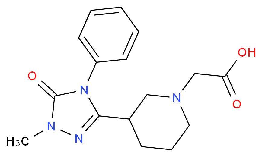 [3-(1-methyl-5-oxo-4-phenyl-4,5-dihydro-1H-1,2,4-triazol-3-yl)piperidin-1-yl]acetic acid_分子结构_CAS_)