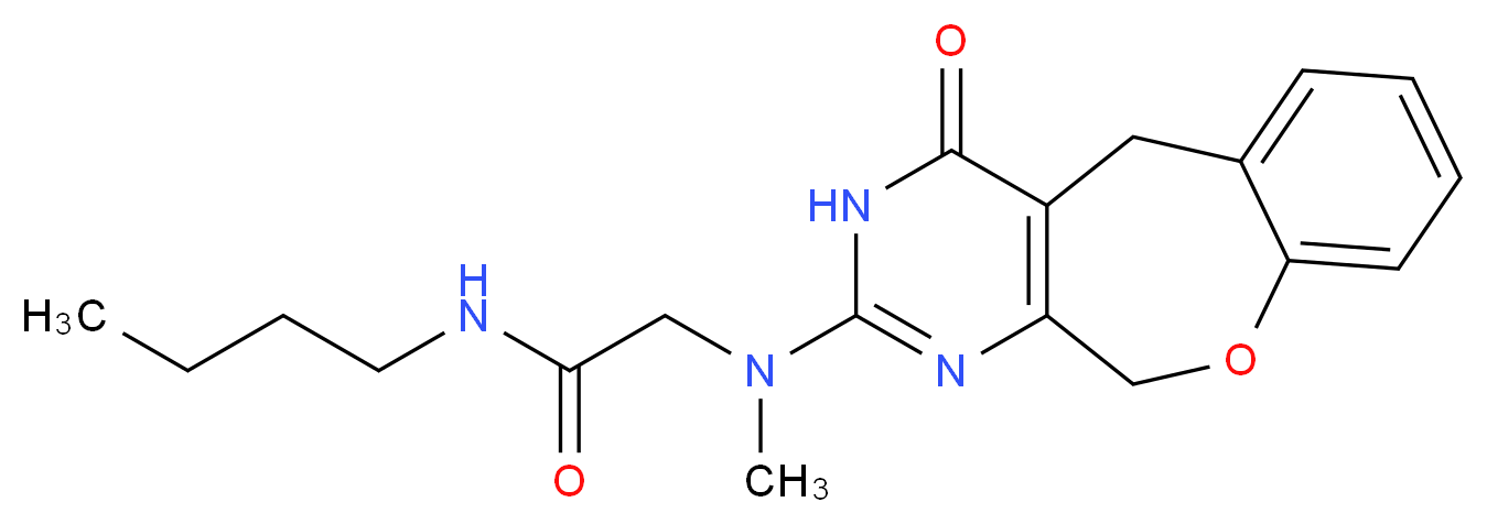 N~1~-butyl-N~2~-methyl-N~2~-(4-oxo-3,4,5,11-tetrahydro[1]benzoxepino[3,4-d]pyrimidin-2-yl)glycinamide_分子结构_CAS_)