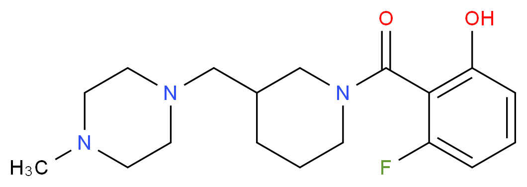 3-fluoro-2-({3-[(4-methylpiperazin-1-yl)methyl]piperidin-1-yl}carbonyl)phenol_分子结构_CAS_)