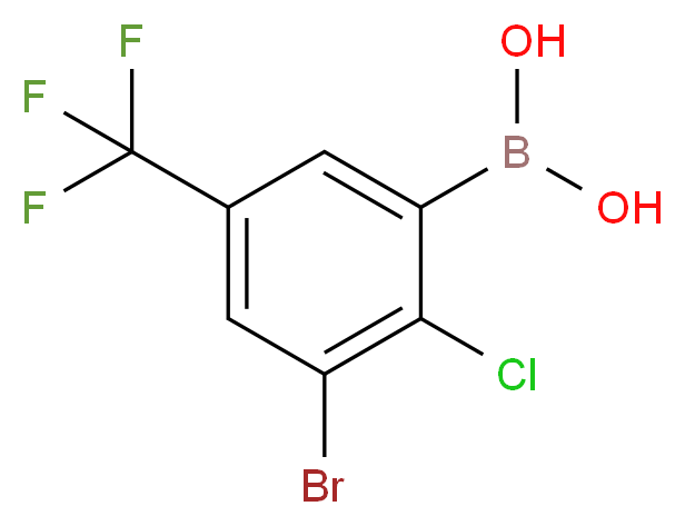 3-Bromo-2-chloro-5-(trifluoromethyl)-phenylboronic acid_分子结构_CAS_)