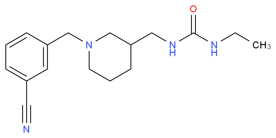 N-{[1-(3-cyanobenzyl)piperidin-3-yl]methyl}-N'-ethylurea_分子结构_CAS_)