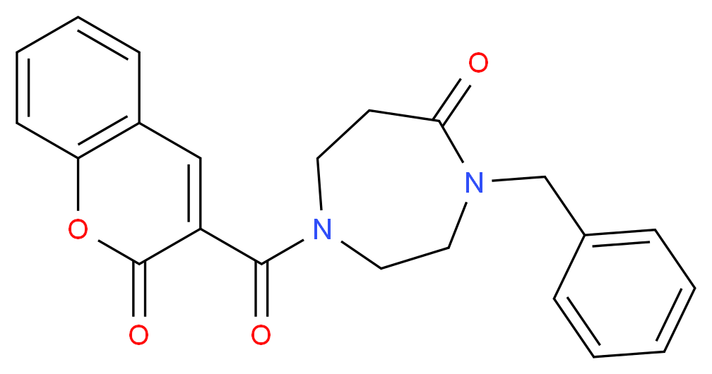 4-benzyl-1-[(2-oxo-2H-chromen-3-yl)carbonyl]-1,4-diazepan-5-one_分子结构_CAS_)