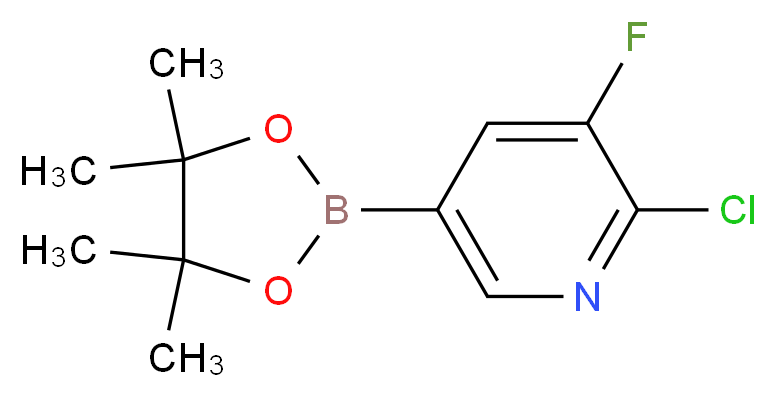 2-chloro-3-fluoro-5-(tetramethyl-1,3,2-dioxaborolan-2-yl)pyridine_分子结构_CAS_1073312-28-3