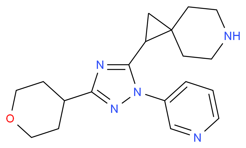 1-[1-pyridin-3-yl-3-(tetrahydro-2H-pyran-4-yl)-1H-1,2,4-triazol-5-yl]-6-azaspiro[2.5]octane_分子结构_CAS_)