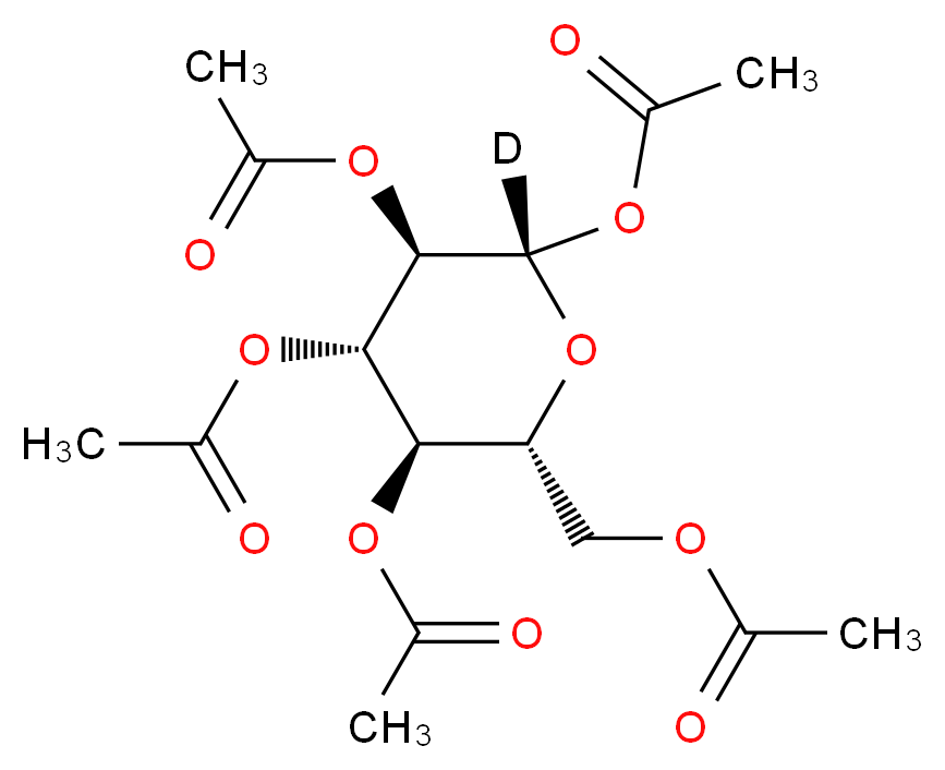 β-D-葡萄糖-1-C-d 五乙酸酯_分子结构_CAS_73485-90-2)