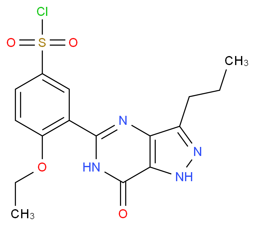 4-ethoxy-3-{7-oxo-3-propyl-1H,6H,7H-pyrazolo[4,3-d]pyrimidin-5-yl}benzene-1-sulfonyl chloride_分子结构_CAS_139756-31-3