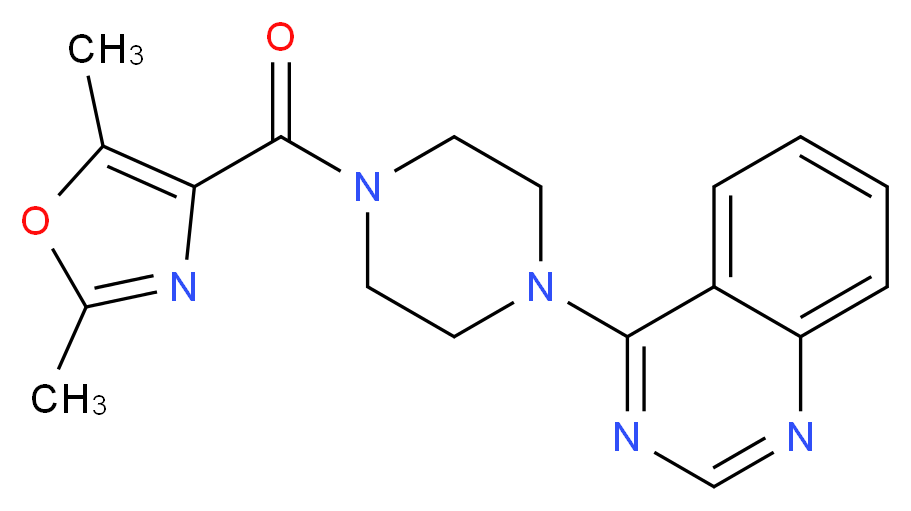 4-{4-[(2,5-dimethyl-1,3-oxazol-4-yl)carbonyl]-1-piperazinyl}quinazoline_分子结构_CAS_)