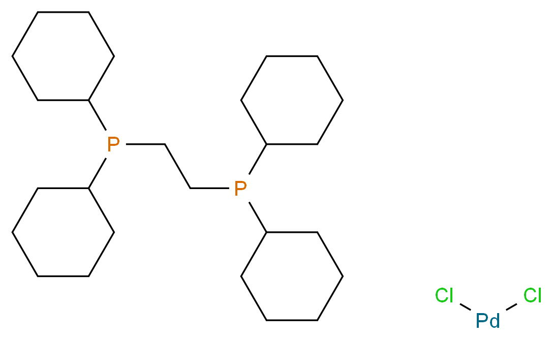 dichloropalladium; dicyclohexyl[2-(dicyclohexylphosphanyl)ethyl]phosphane_分子结构_CAS_96165-44-5
