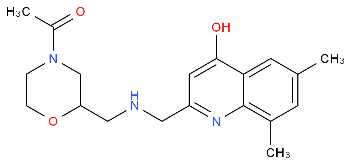 2-({[(4-acetylmorpholin-2-yl)methyl]amino}methyl)-6,8-dimethylquinolin-4-ol_分子结构_CAS_)
