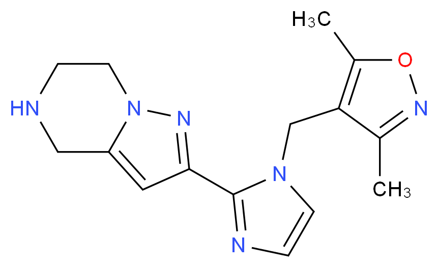 2-{1-[(3,5-dimethyl-4-isoxazolyl)methyl]-1H-imidazol-2-yl}-4,5,6,7-tetrahydropyrazolo[1,5-a]pyrazine_分子结构_CAS_)