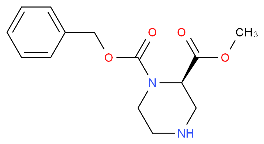 1-benzyl 2-methyl (2R)-piperazine-1,2-dicarboxylate_分子结构_CAS_1217598-28-1