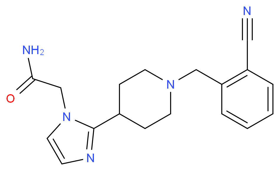 2-{2-[1-(2-cyanobenzyl)-4-piperidinyl]-1H-imidazol-1-yl}acetamide_分子结构_CAS_)