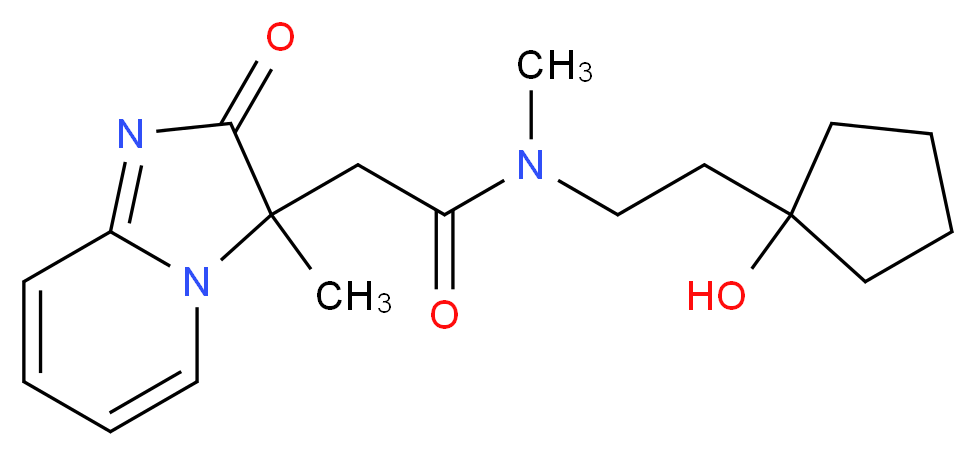 N-[2-(1-hydroxycyclopentyl)ethyl]-N-methyl-2-(3-methyl-2-oxo-2,3-dihydroimidazo[1,2-a]pyridin-3-yl)acetamide_分子结构_CAS_)
