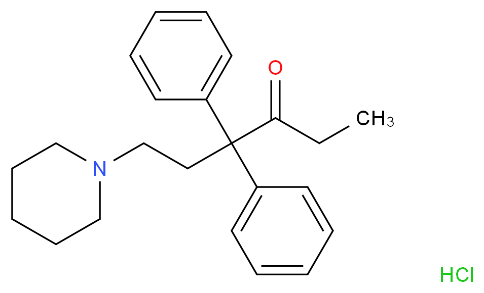 4,4-diphenyl-6-(piperidin-1-yl)hexan-3-one hydrochloride_分子结构_CAS_6033-41-6
