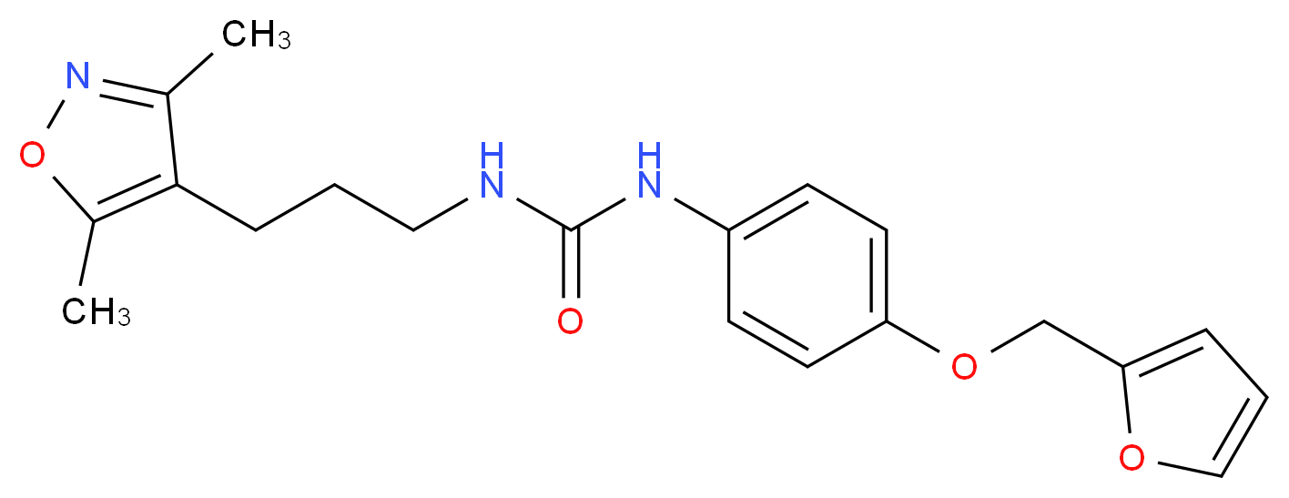 N-[3-(3,5-dimethylisoxazol-4-yl)propyl]-N'-[4-(2-furylmethoxy)phenyl]urea_分子结构_CAS_)