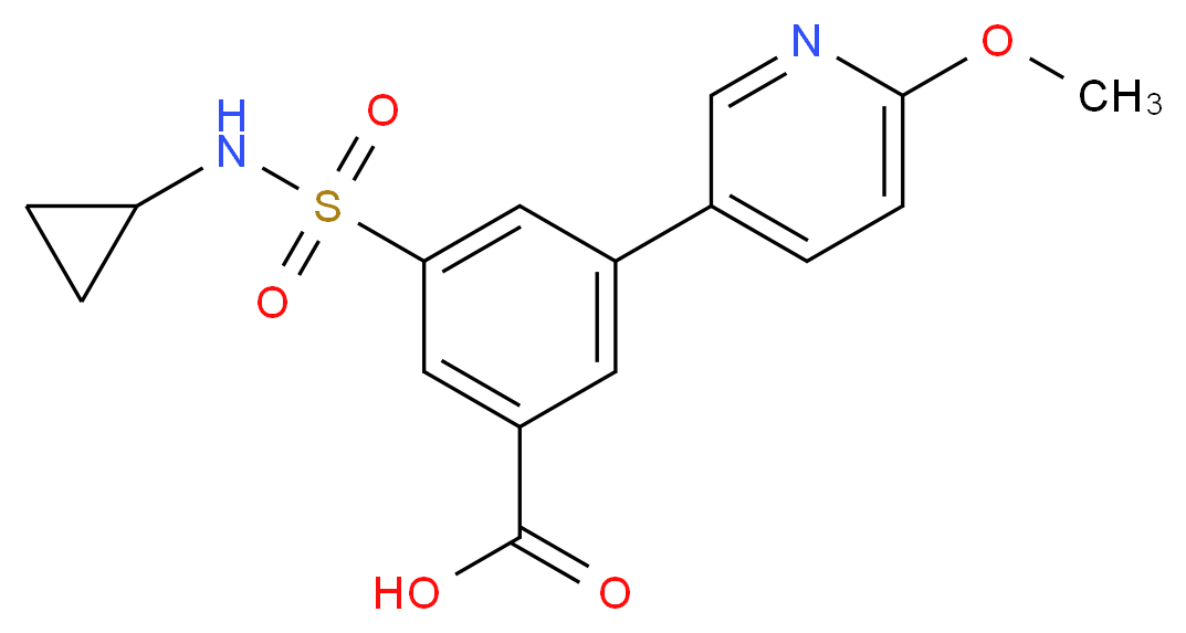 3-[(cyclopropylamino)sulfonyl]-5-(6-methoxypyridin-3-yl)benzoic acid_分子结构_CAS_)