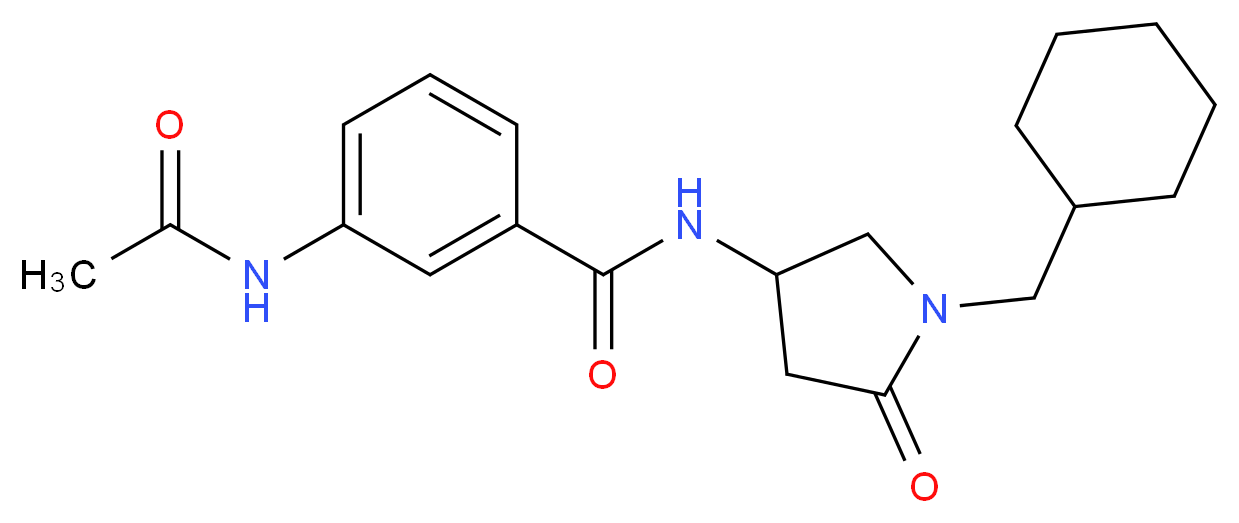 3-(acetylamino)-N-[1-(cyclohexylmethyl)-5-oxo-3-pyrrolidinyl]benzamide_分子结构_CAS_)