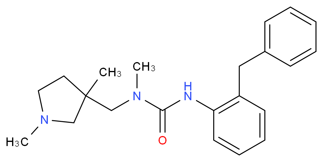 N'-(2-benzylphenyl)-N-[(1,3-dimethylpyrrolidin-3-yl)methyl]-N-methylurea_分子结构_CAS_)