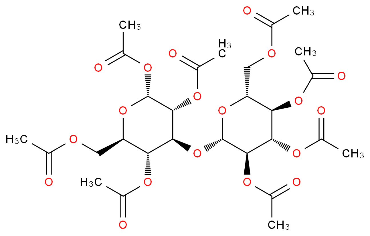 [(2R,3R,4S,5R,6S)-3,4,5-tris(acetyloxy)-6-{[(2R,3R,4S,5R,6R)-2,3,5-tris(acetyloxy)-6-[(acetyloxy)methyl]oxan-4-yl]oxy}oxan-2-yl]methyl acetate_分子结构_CAS_51157-42-7