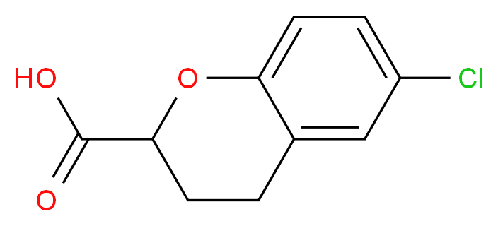 2H-1-BENZOPYRAN-2-CARBOXYLIC ACID, 6-CHLORO-3,4-DIHYDRO-_分子结构_CAS_40026-24-2)